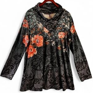 New Azalea by Firmiana Cowl Neck Long Sleeve 
Tunic Top Size 1X NWT